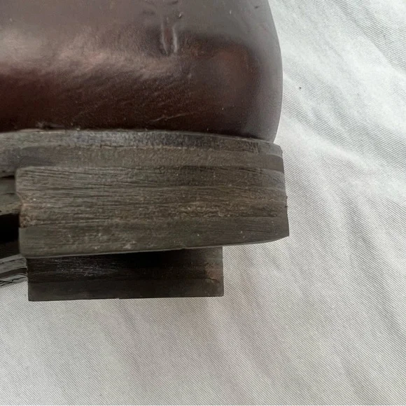 Frye harness buckle strap brown leather mid calf boots moto riding motorcycle 7B - Picture 16 of 16